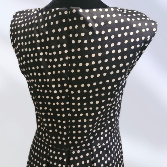 Jessica Simpson Black and White Polka Dot Dress Plunging Neckline Size 10 - Picture 3 of 7